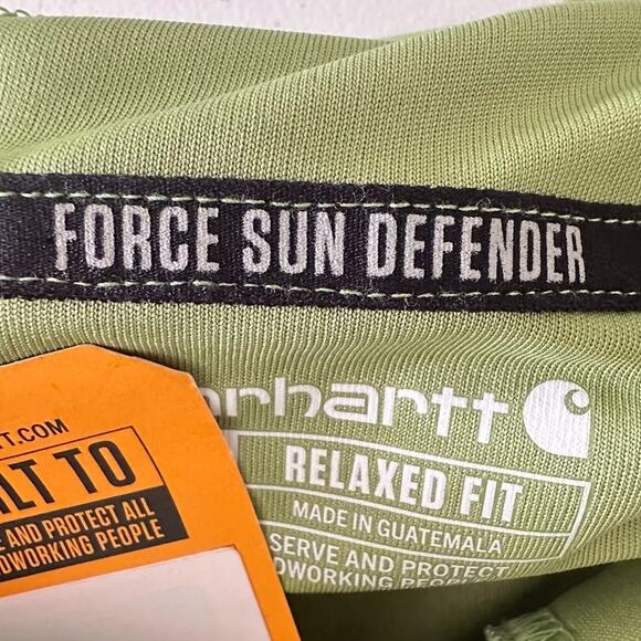 Carhartt Hoodie Performance Force Sun Defender Shirt 3XL Green UPF Relaxed Fit - Picture 7 of 12